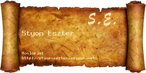 Styop Eszter névjegykártya