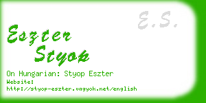 eszter styop business card